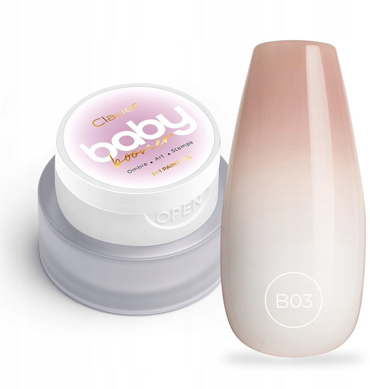 Silcare CLAVIER_Baby Boomer budujący żel 3w1 B03 Brulee 3g