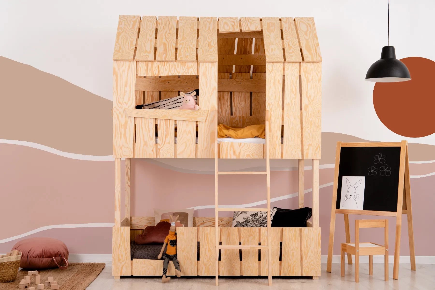 Łóżko piętrowe PAT 80x180 sosna ADEKO STOLARNIA