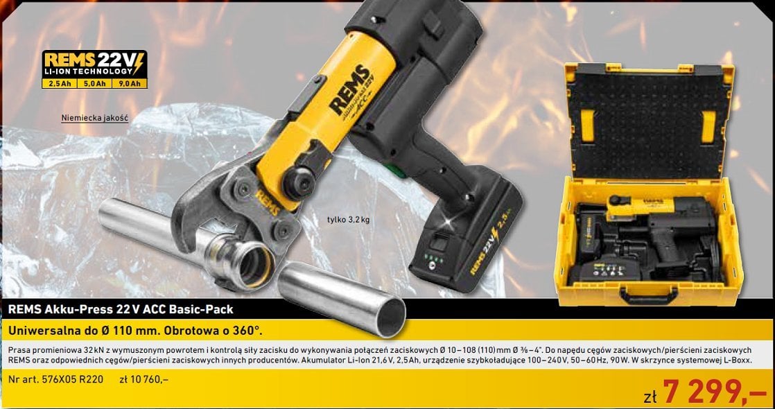 Rems REMS PRASA AKKU-PRESS 22V ACC BASIC-PACK (578011R220+090446R)