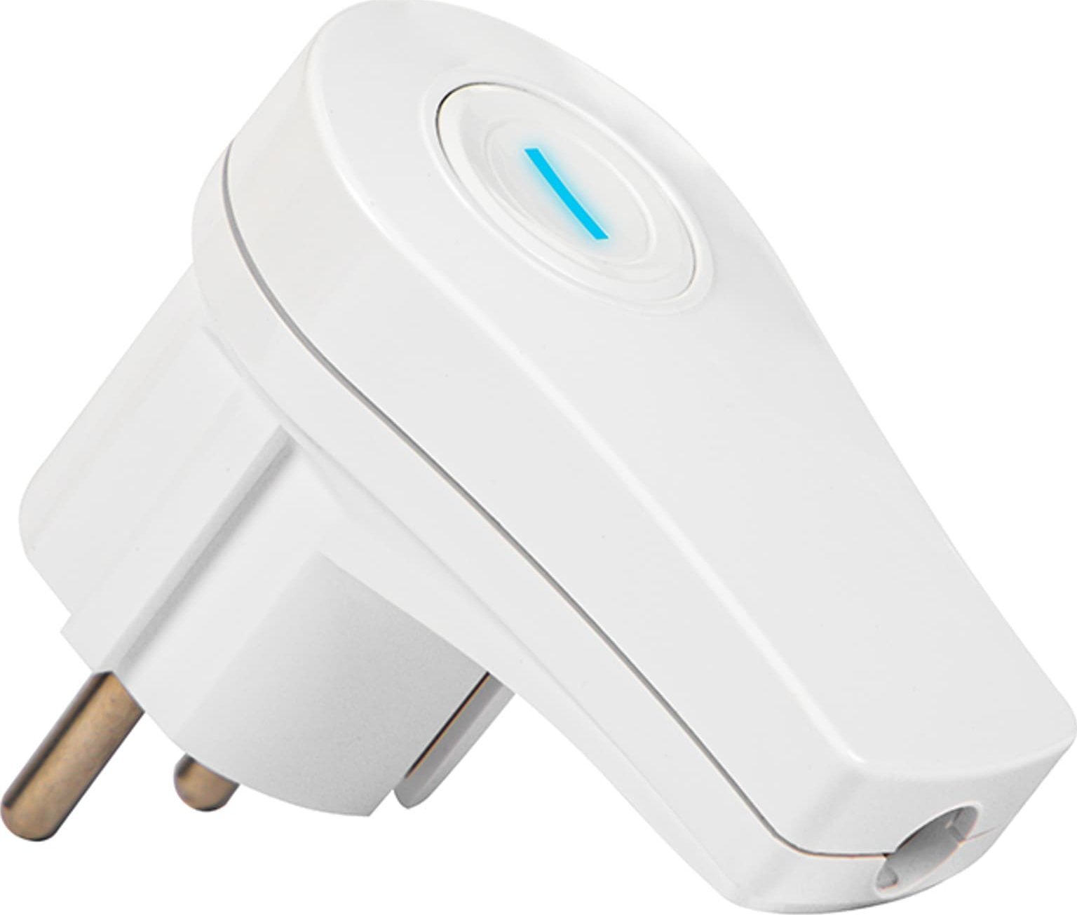 Blow 98-157# Wtyczka wt-16wł kątowa biała z przełącznikiem podświetlanym