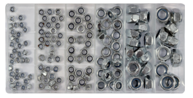 Yato Zestaw nakrętek metrycznych z zabezpieczeniem M4-M12 146szt. (YT-06774)