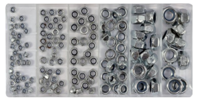 Yato Zestaw nakrętek metrycznych z zabezpieczeniem M4-M12 146szt. (YT-06774)