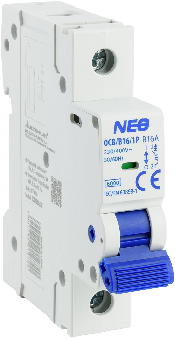 Wyłącznik nadprądowy 1P B 16A 6kA NEO OCB/B16/1P 87.610