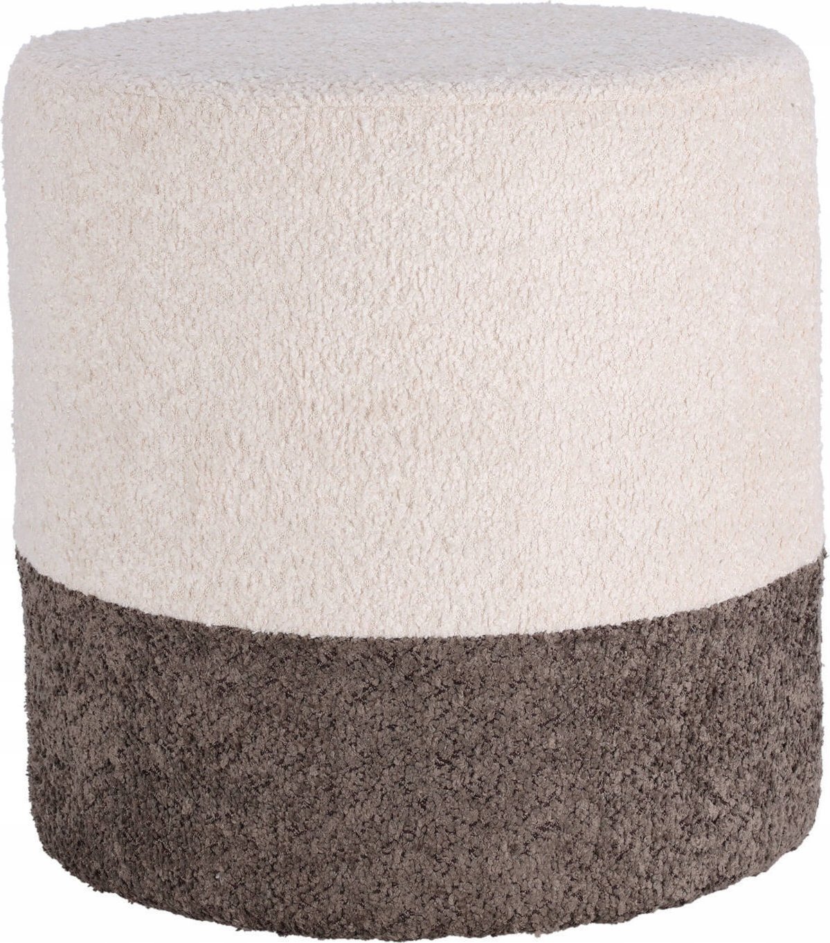 Home Styling Collection Pufa okrągła tapicerowana w dwóch kolorach boucle, Ø 35 x 34 cm