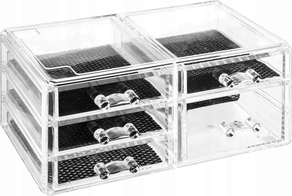 5five Organizer na biżuterię, drobiazgi, akcesoria - przeźroczysty, 5 szufladek