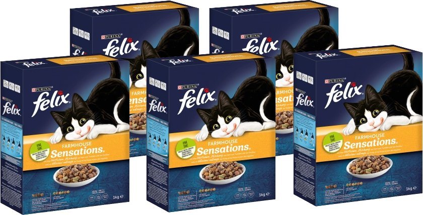 Felix Felix Farmhouse Sensations z mieszanką kurczaka i indyka i z warzywami 5x1kg