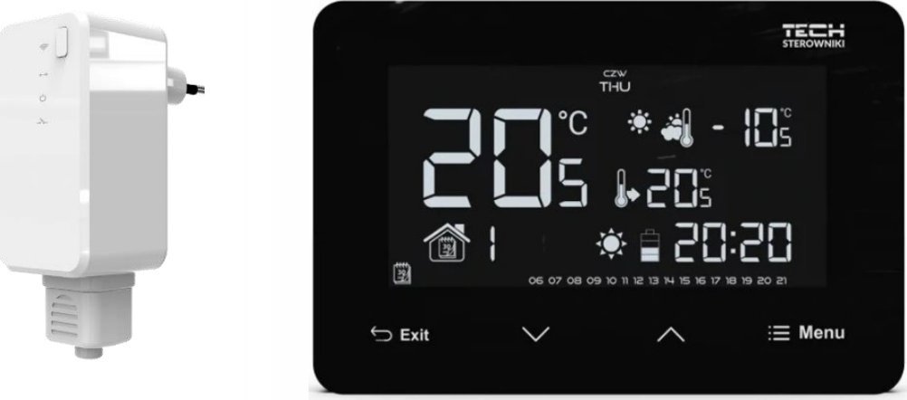 Tech Bezprzewodowy regulator pokojowy ST293 V2 dwustanowy (panel przedni ze szkła) czarny