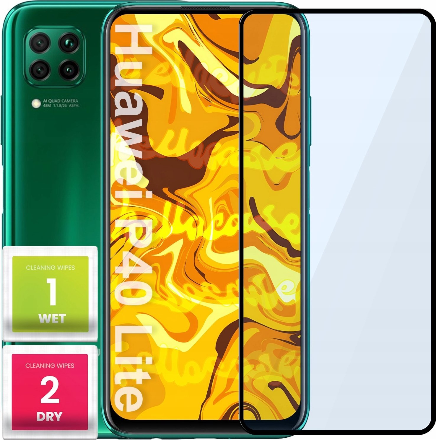 Hello Case SZKŁO HARTOWANE DO HUAWEI P40 LITE PEŁNE NA CAŁY EKRAN SZKIEŁKO OCHRONNE 5D