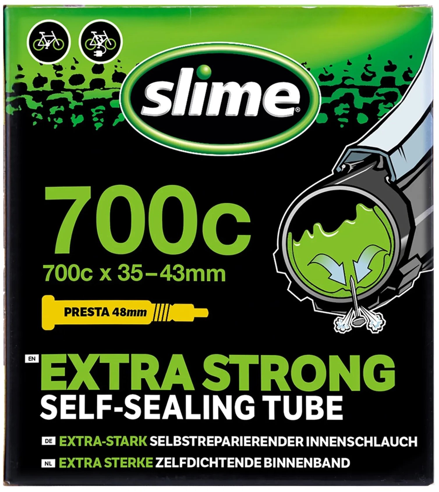 Slime Dętka self-sealing 28" SV 700c x 3543 wentyl Presta 48 mm Uniwersalny