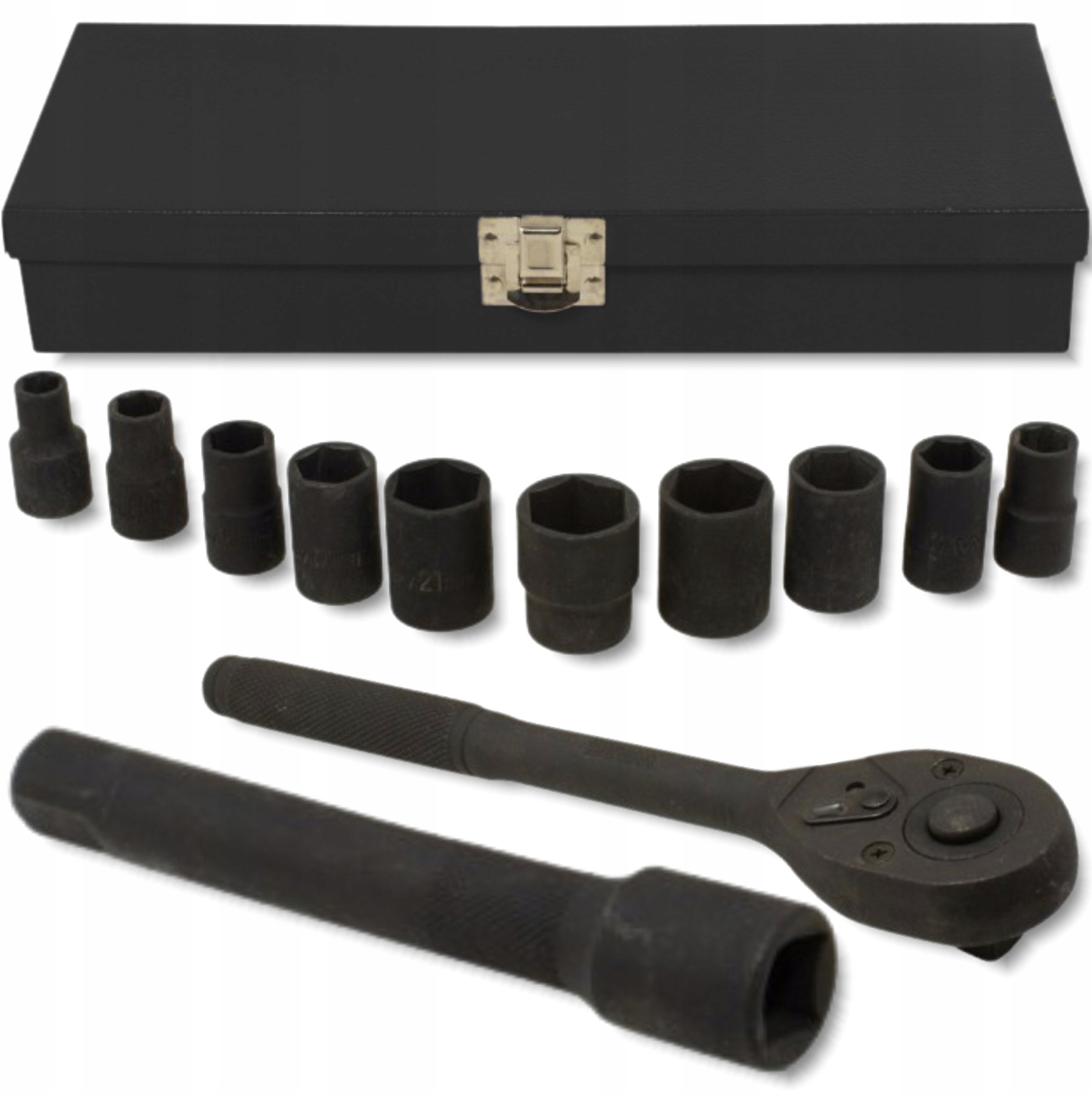 Zestaw narzędzi udarowych 12el. 1/2" (6-kątnych) (10-24mm)