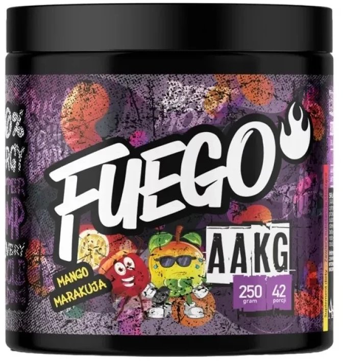 Fuego - AAKG, Mango-Marakuja, Proszek, 250g