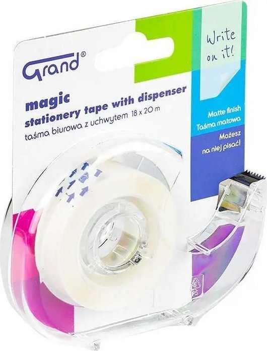 Taśma biurowa Magic 18x200cm z dispenserem GRAND