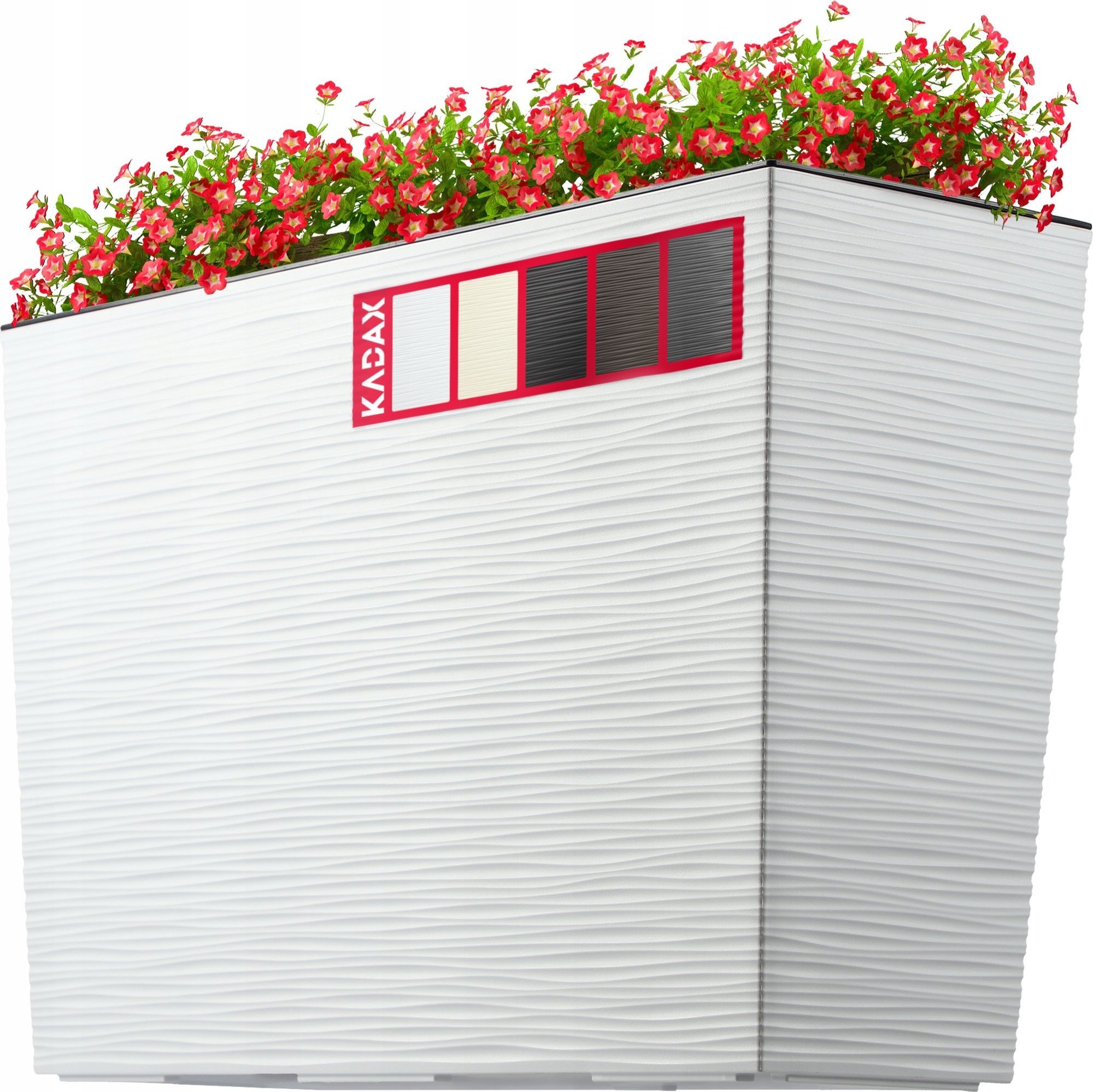 Kadax Kwietnik Doniczka Donica + Wkład Biała 19x56 cm