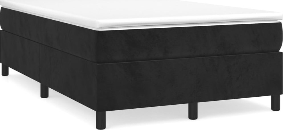 vidaXL Łóżko kontynentalne, czarne, obite aksamitem, 120x200 cm