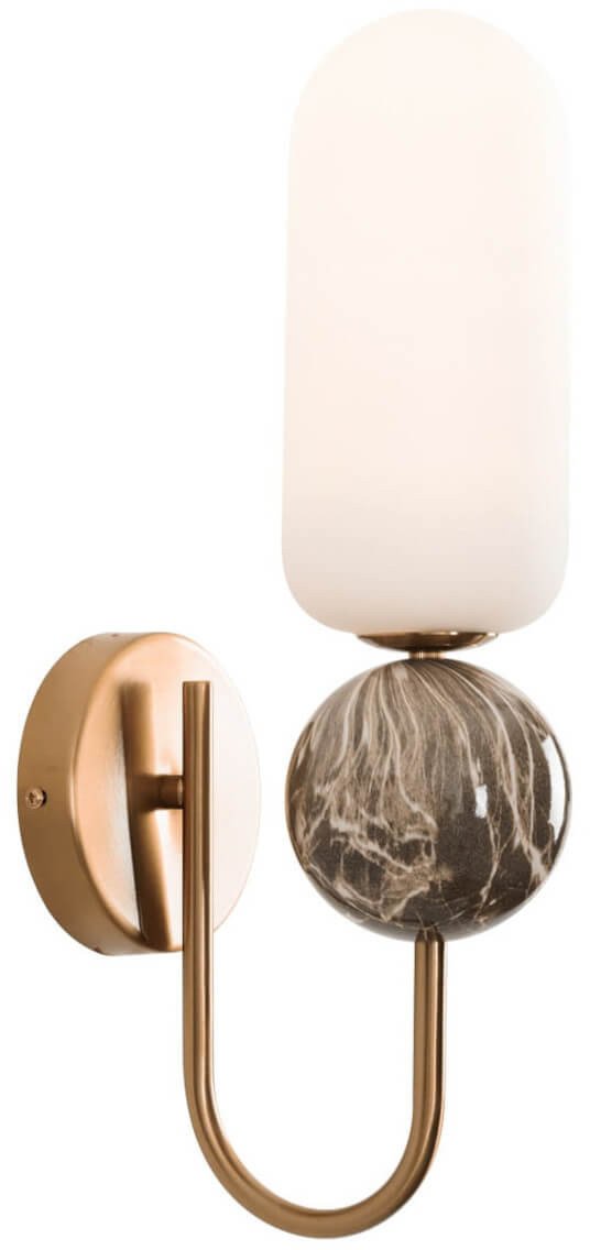 Przyścienna lampa na przedpokój ROMA W0380 Maxlight owalna złoty biały