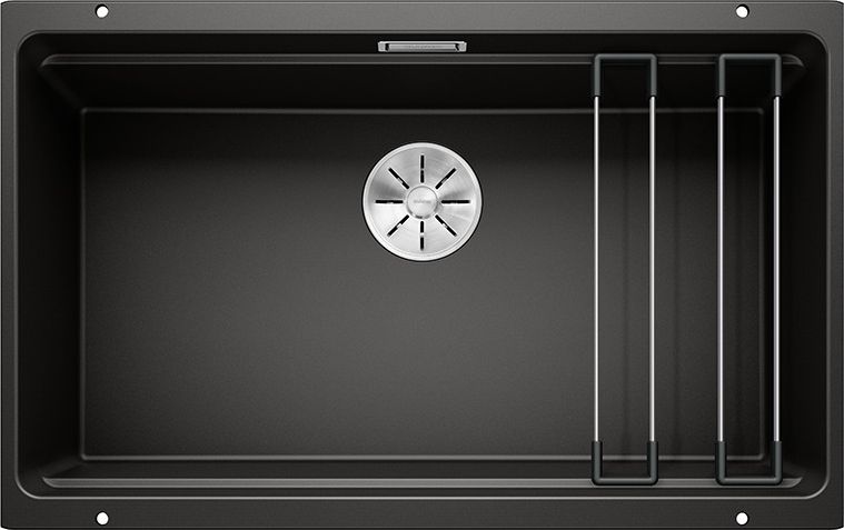 Zlewozmywak Blanco Etagon 700-U Silgranit czarny z korkiem InFino, szyny (525891)