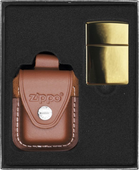 Zestaw ZIPPO Zapalniczka BRASS HIGH POLSHED Prezentowy No2