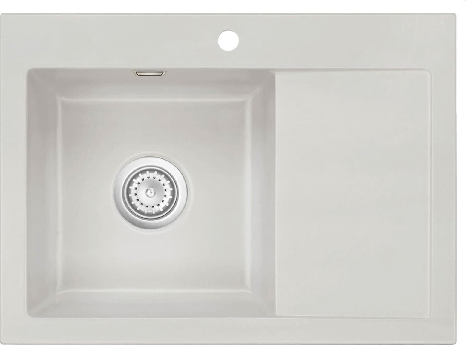 Zlewozmywak SYSTEMCERAM Systemceram Mera 70 Alu, zlewozmywak ceramiczny, korek manualny