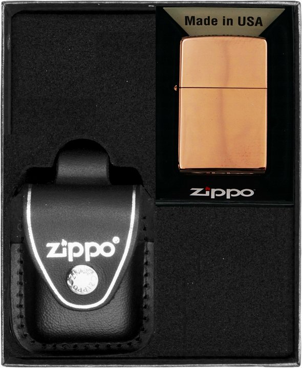 Zestaw ZIPPO Zapalniczka ROSE GOLD HIGH POLISHED Prezentowy No3