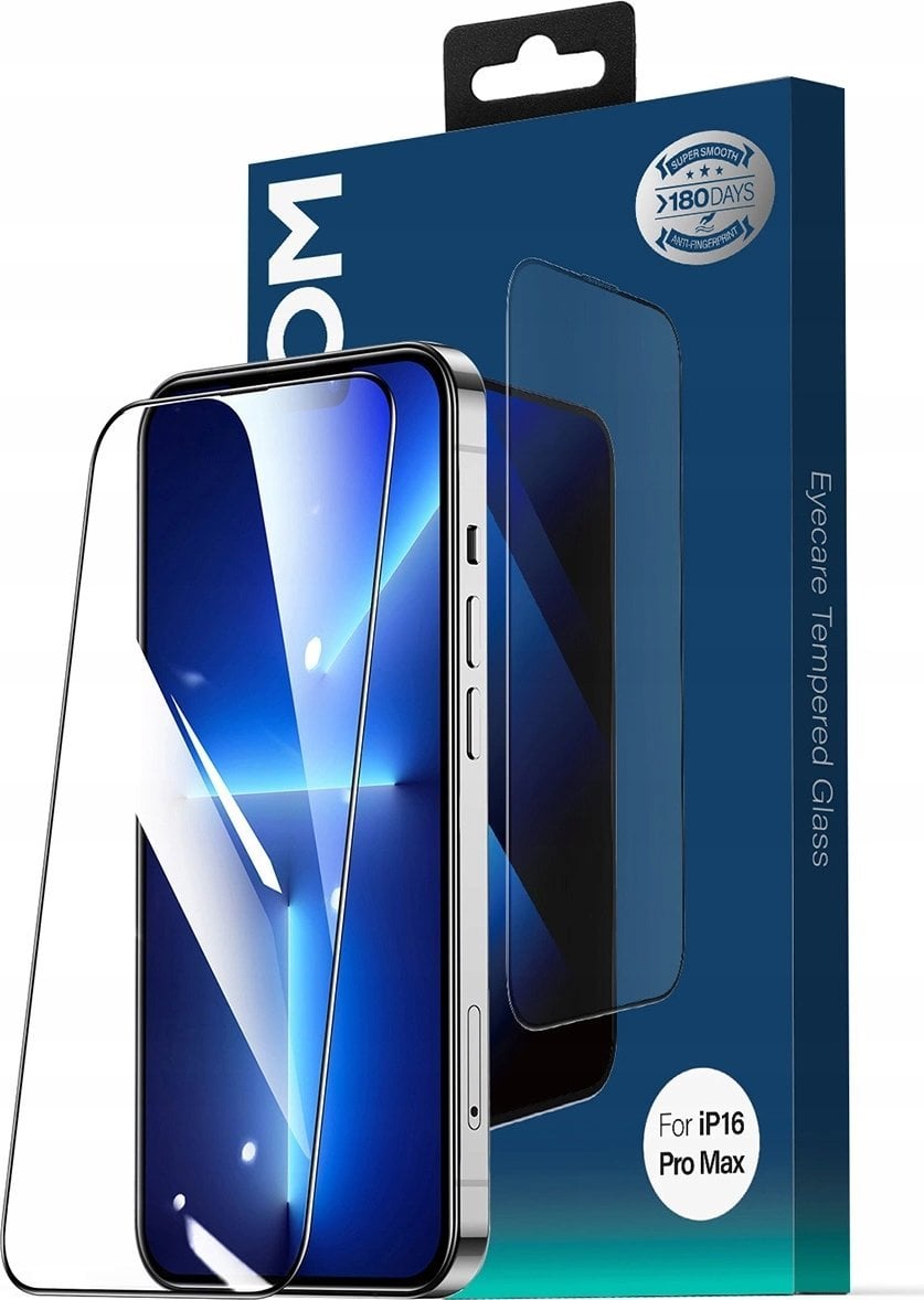 Szkło hartowane Joyroom JR-MLG0284 2.5D Anti-Blue Light + Dustproof z czarną ramką na iPhone 15/16