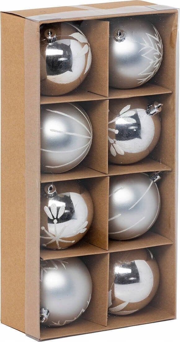 Atmosphera Komplet srebrnych bombek, Ø 8 cm