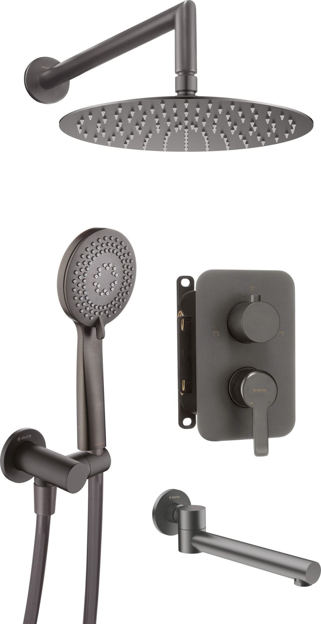 Deante Zestaw prysznicowy podtynkowy z wylewką wannową