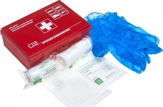 PK-MOT Apteczka samochodowa AS6 (czerwona, plastikowa)