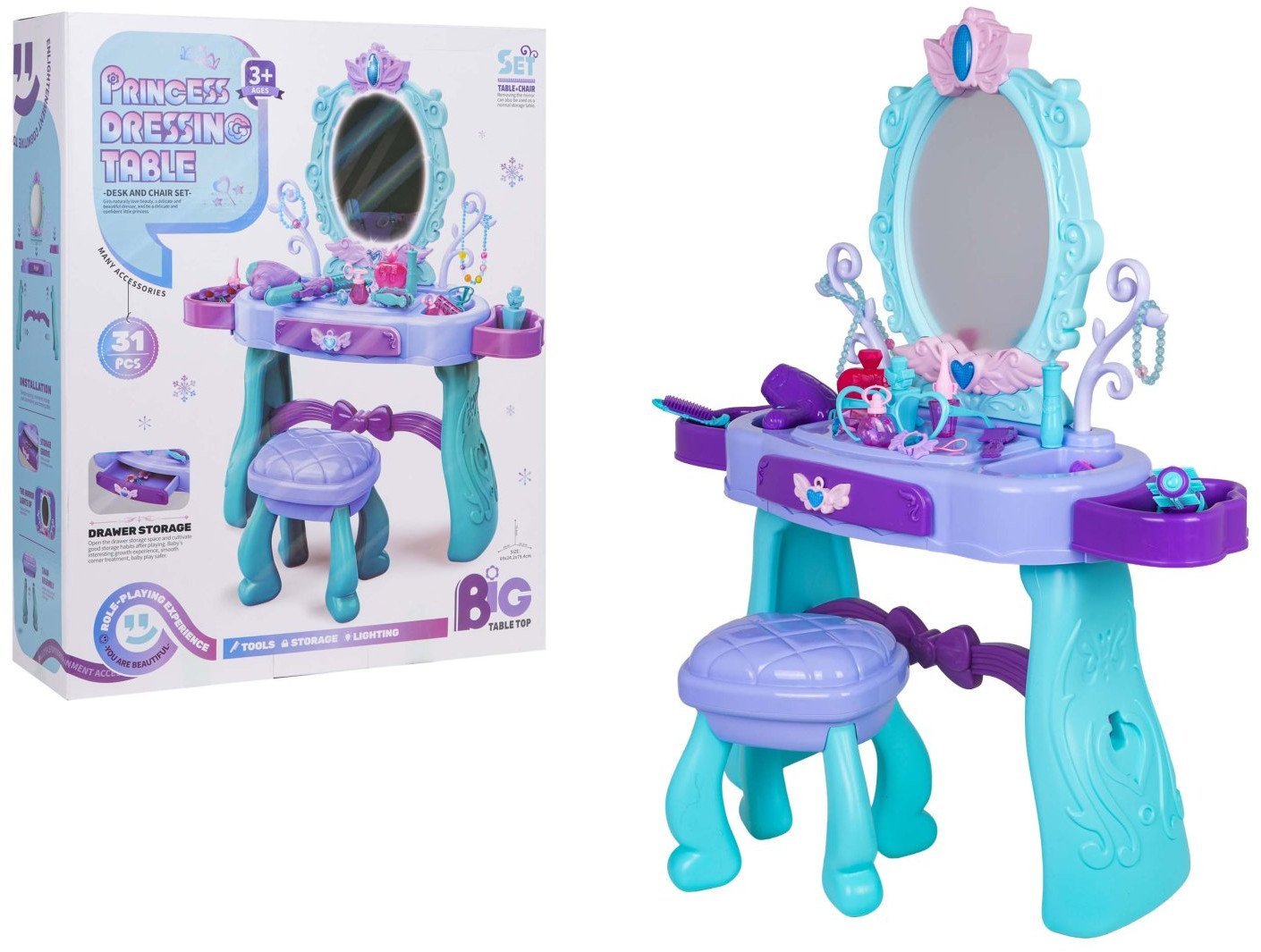 Magiczna Toaletka dla Księżniczki Fioletowa