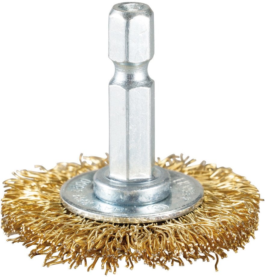 WIRE WHEEL BRUSH (BRASS COATED)