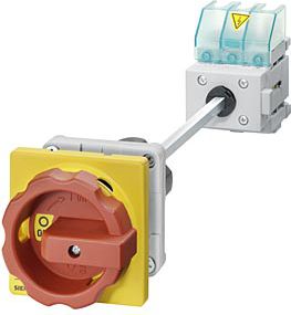 Siemens Łącznik krzywkowy 0-1 3P 16A napęd drzwiowy rozłączny żółto/czerwony IP65 (3LD2044-0TK53)