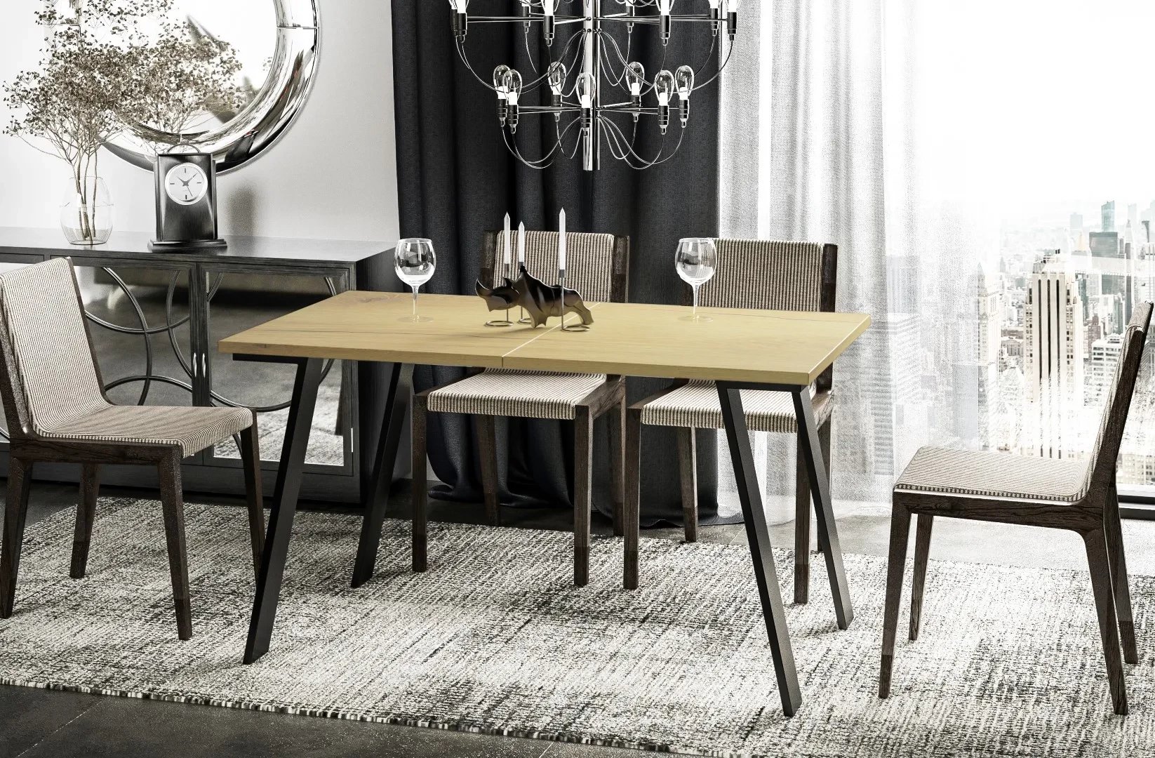 Stół rozkładany LIWIA 130(210)x80 dąb natura ENDO