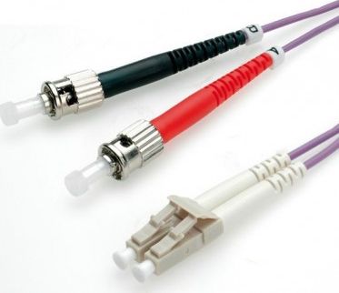 Value VALUE Patchcord światłowodowy 50/125um LC-ST OM4 1m fioletowy