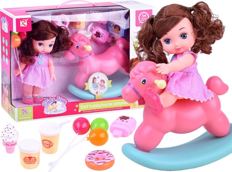 Jokomisiada Lalka bobas + KONIK NA BIEGUNACH akcesoria ZA2927