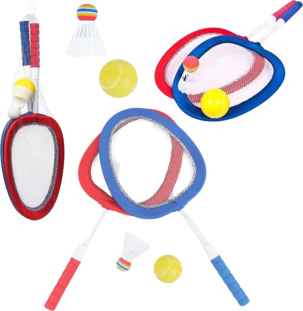 ZESTAW DO GRY W BADMINTONA RAKIETKI PIŁECZKA LOTKA WYTRZYMAŁE PALETKI