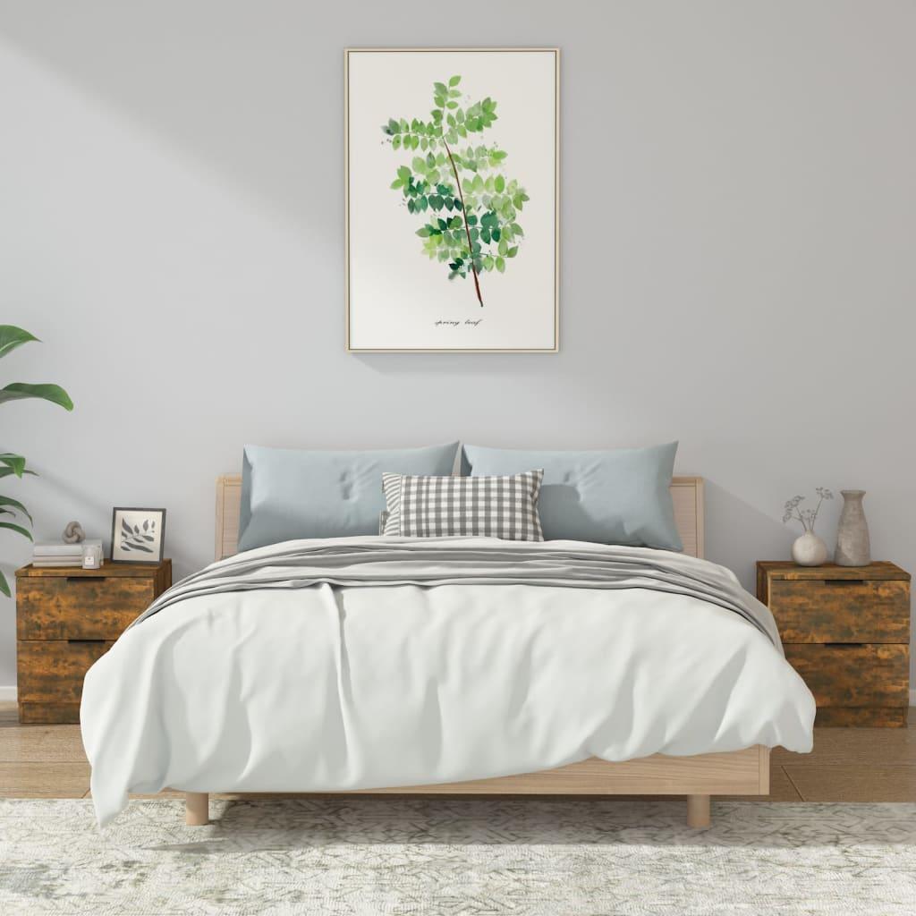 vidaXL vidaXL Szafki nocne, 2 szt., przydymiony dąb, materiał drewnopochodny