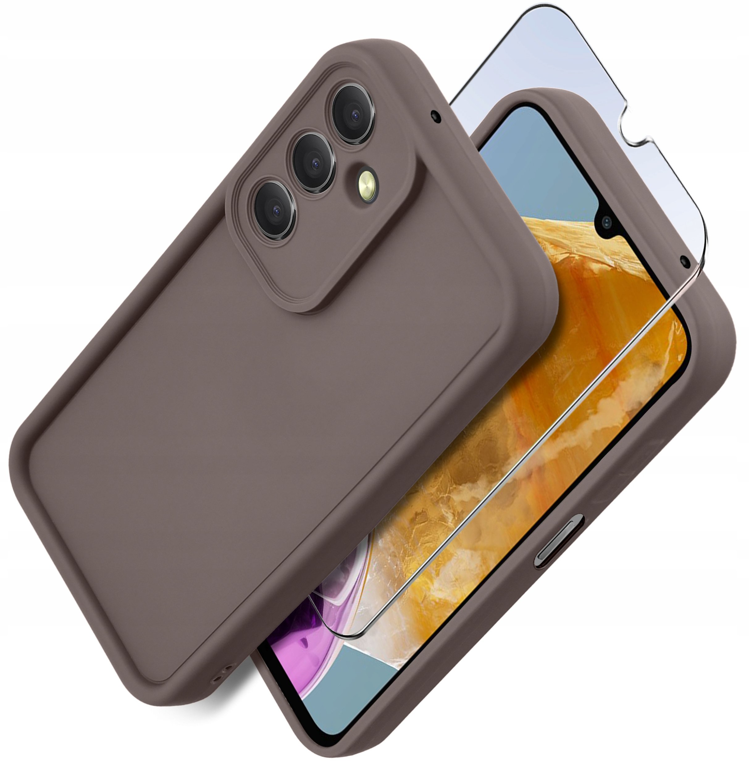 Etui do Samsung M15 5G silikonowe MATOWE + Szkło ochronne na ekran 9H