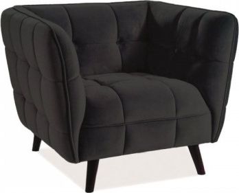 Signal FOTEL CASTELLO 1 VELVET CZARNY BLUVEL 19 / WENGE