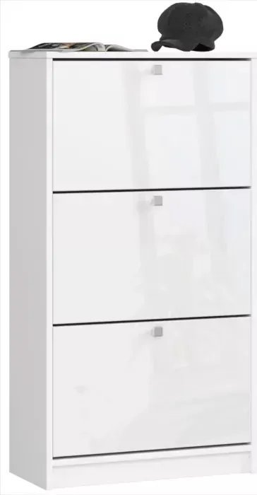 Elior Biała szafka obuwnicza na połysk - Scarpi 3X