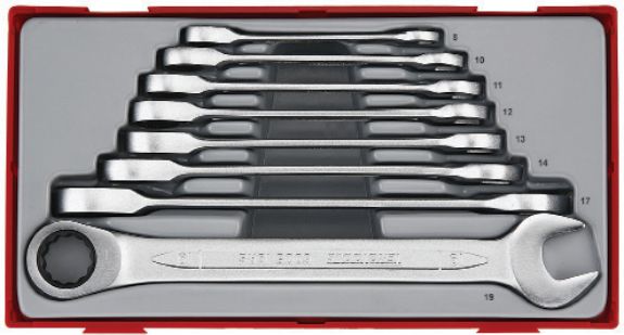 Teng Tools Zestaw kluczy płasko-oczkowych z grzechotką 8 - 19mm 8szt. (166720102)