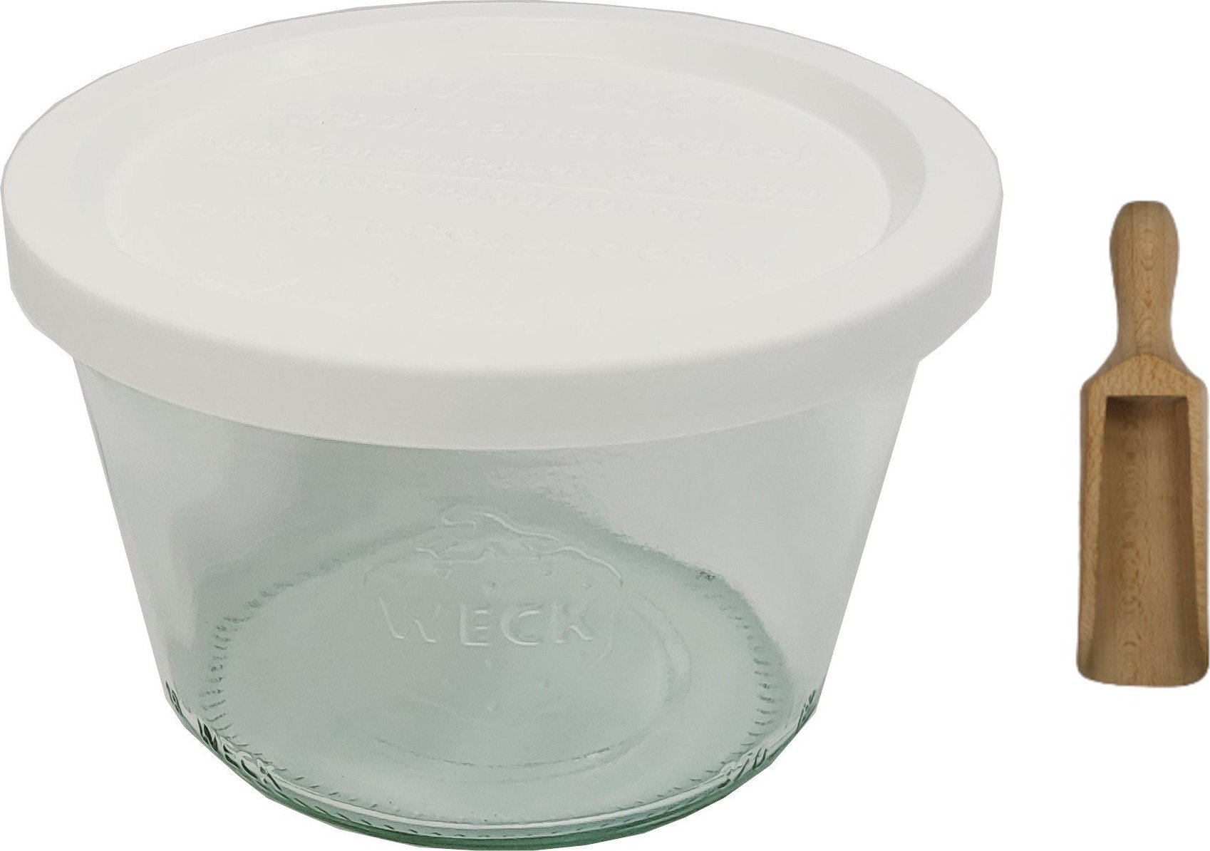 Wamar-Sosenka Zestaw Słoików WECK Pojemność 370 ml średnica 100mm 6 sztuk + Plastikowe wieka, miarka