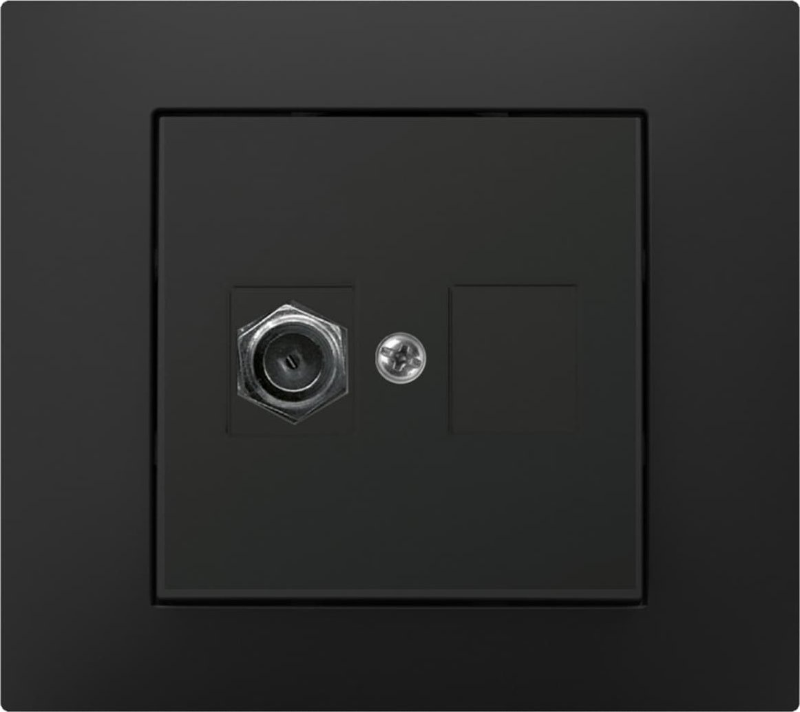 Elektro-Plast Vestra Gniazdo antenowe TV pojedyncze typ ff bez ramki podtynkowe IP20 czarny 3886-19