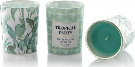 Dekoracja domu Zestaw świec w szklanym słoju turkus