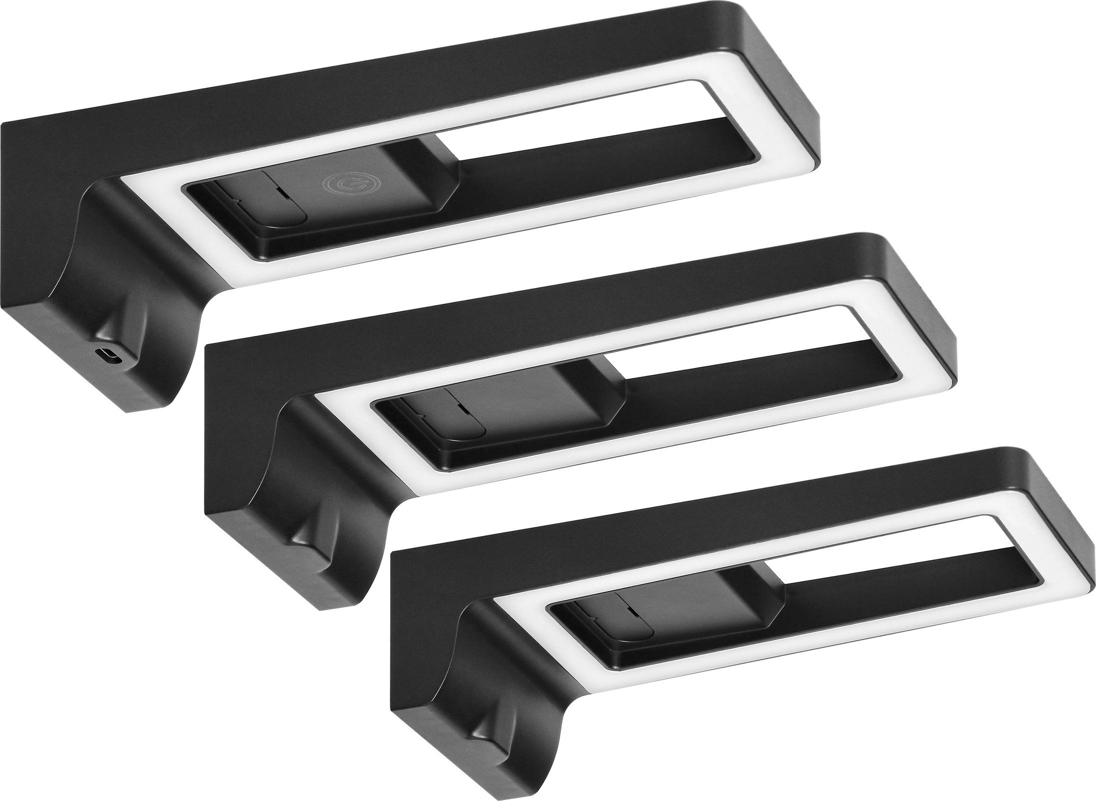 Orno ARTUS zestaw 3 lamp podszafkowych LED, 3x3W, 3x225lm, 4000K, z włącznikiem dotykowym i USB, czarne