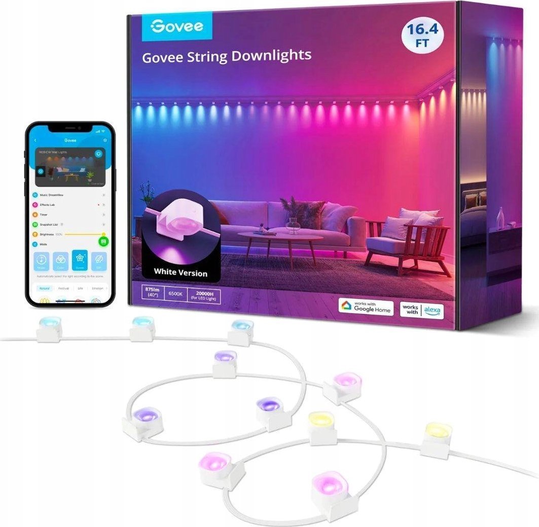 Govee RGBIC sufitowy LED String Downlights 5m