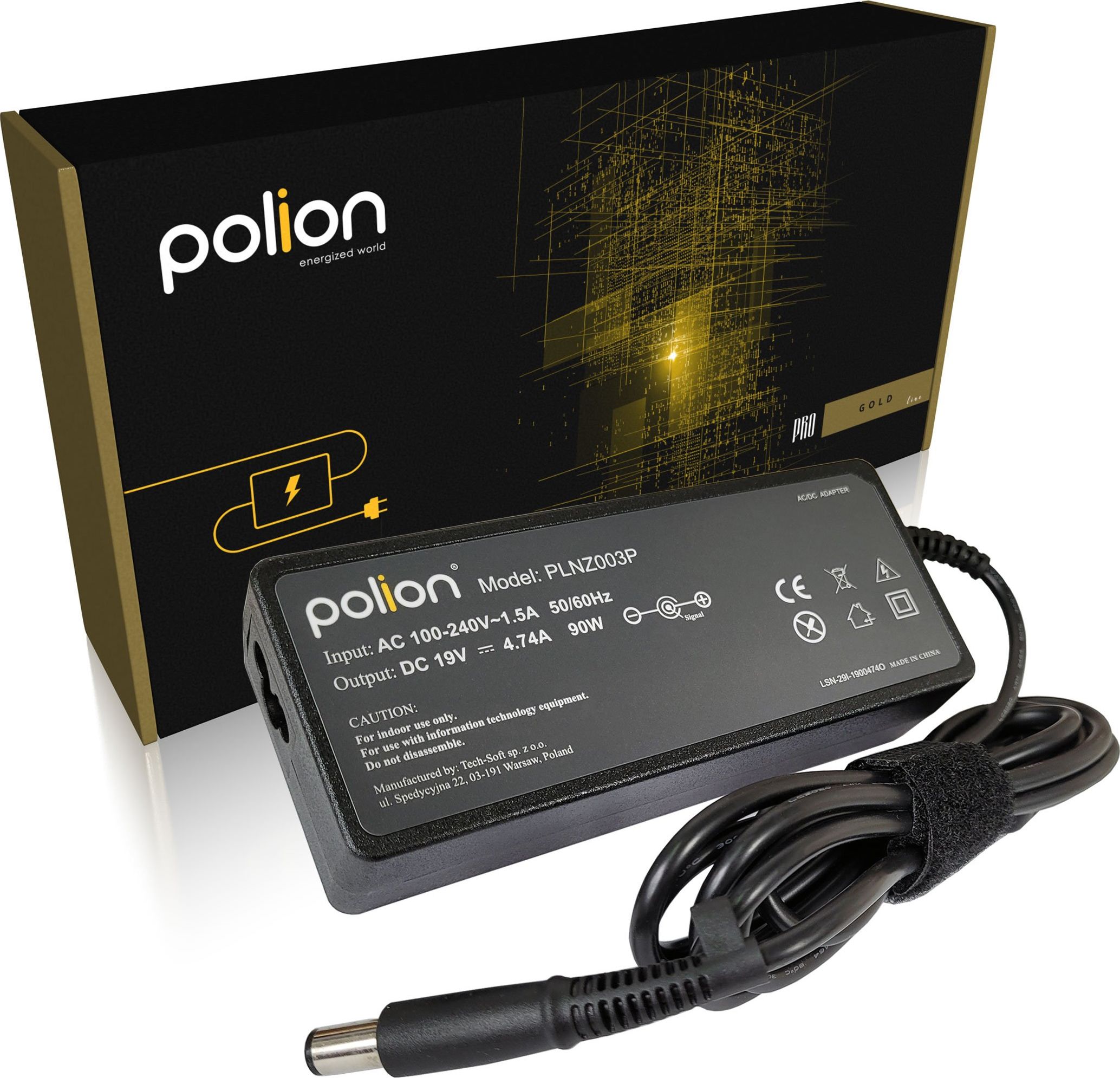Zasilacz do laptopa Polion 90 W, 5 mm, 4.7 A, 19 V (PLNZ003P)