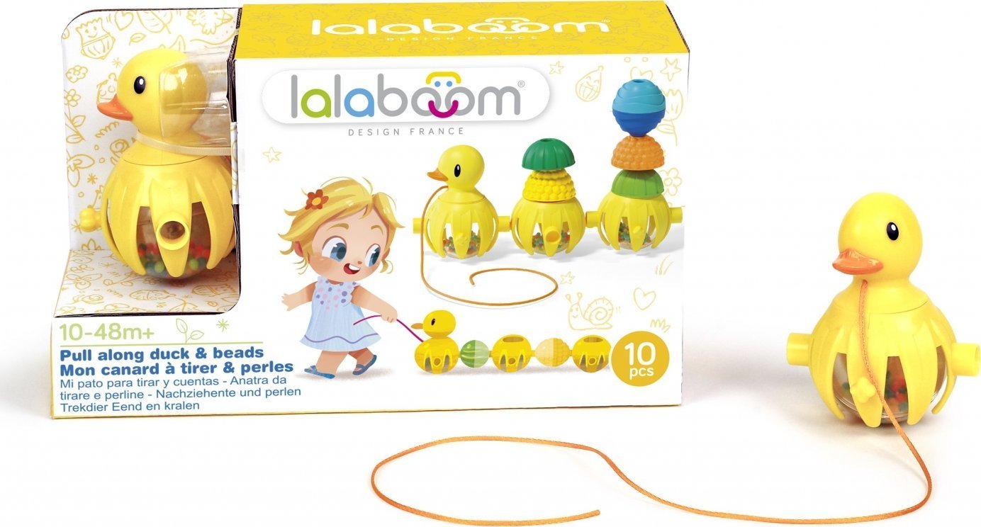 Trefl LALABOOM beads set Pull Along Duck, 10pcs., BL330