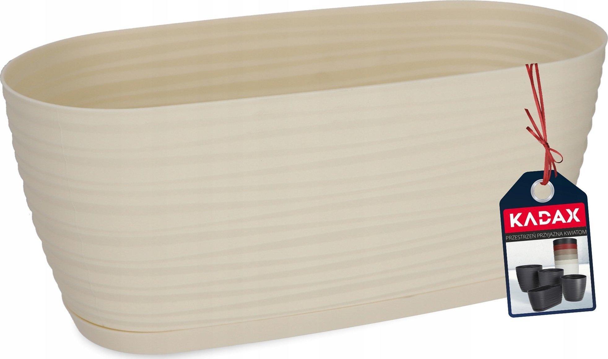 Kadax Doniczka Osłonka Na Kwiaty Podstawka Kremowa 27cm