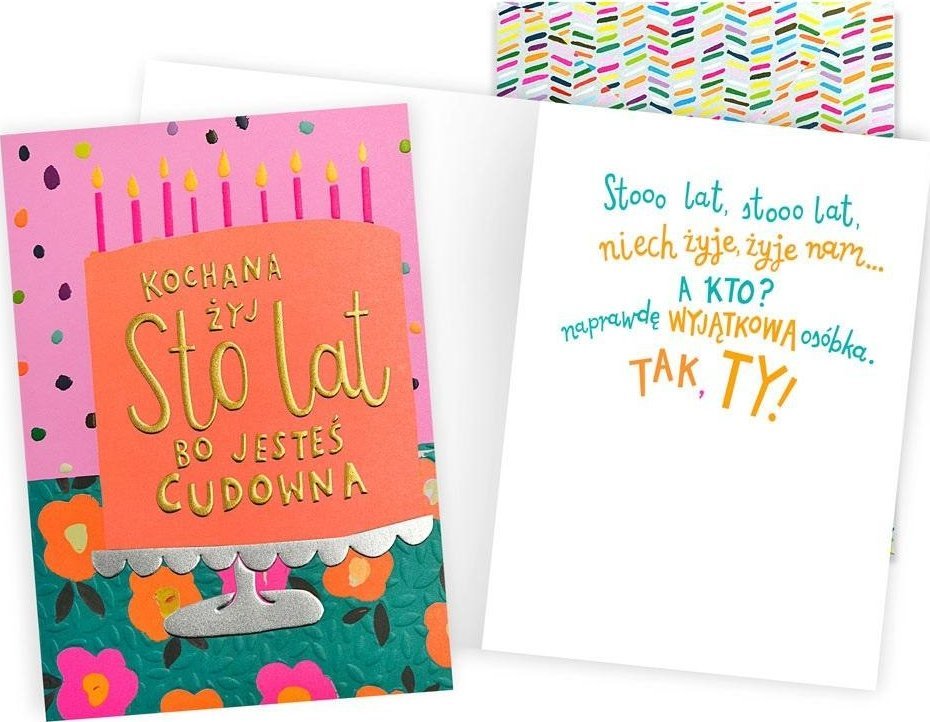 Karnet Urodziny damskie (tort)