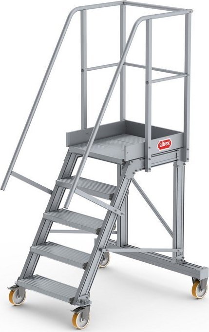 Lero Aluminiowy podest roboczy jezdny (wys. 123 cm, 5 stopni, 4 koła)