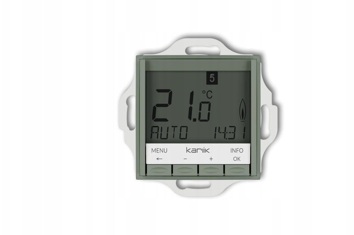 MINI Mechanizm uniwersalnego elektronicznego tygodniowego regulatora temperatury (podświetlenie białe) szałwiowy 61MRT-3.1